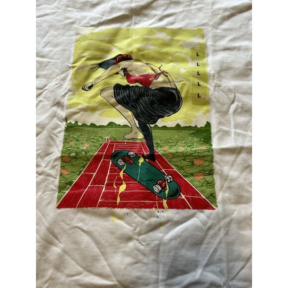 Tired City Ao Yem Unisex T Shirt Graphic Tee Size Large Punk Skater Streetwear - Picture 3 of 12